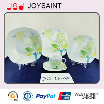 16 PCS Meilleur Vente Carré Forme Porcelaine Dîner Ensemble